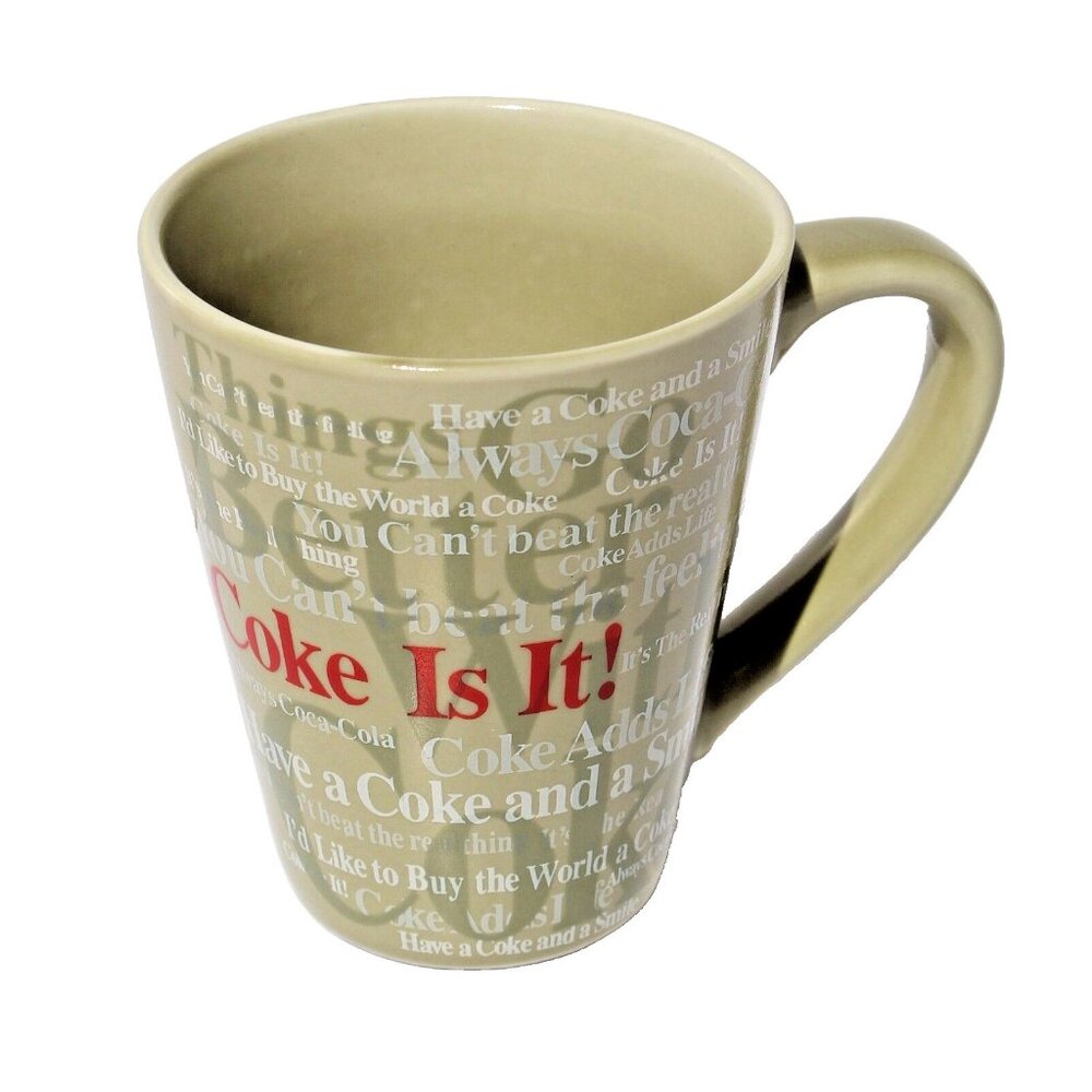 Anchor Hocking Coca Cola Coffee Mug Slogan Coke Is It Green